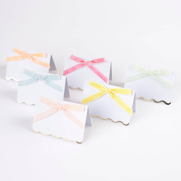 Meri Meri Pastel Velvet Bow Place Cards