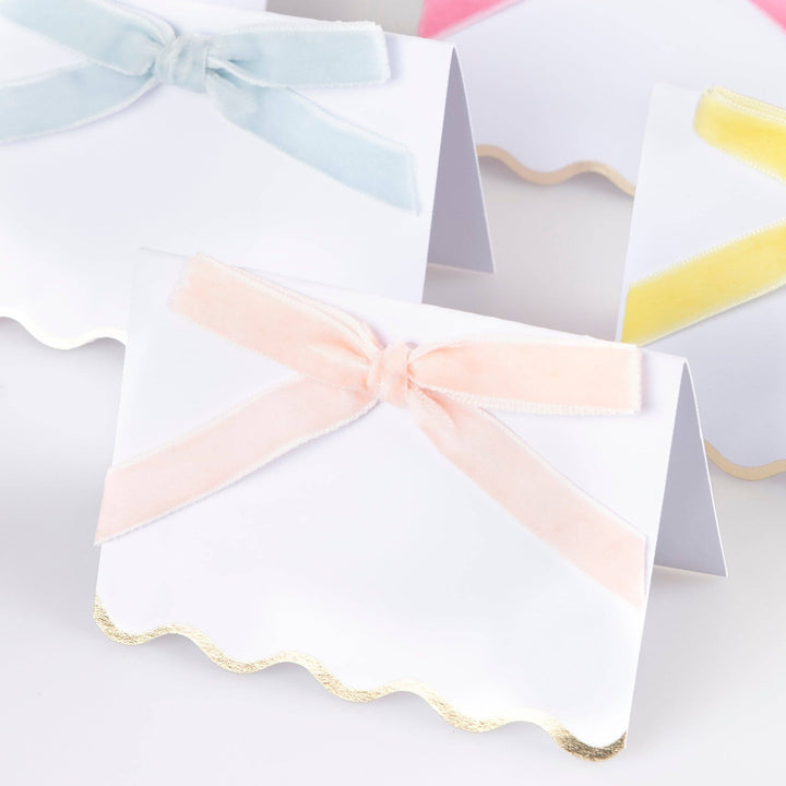 Meri Meri Pastel Velvet Bow Place Cards