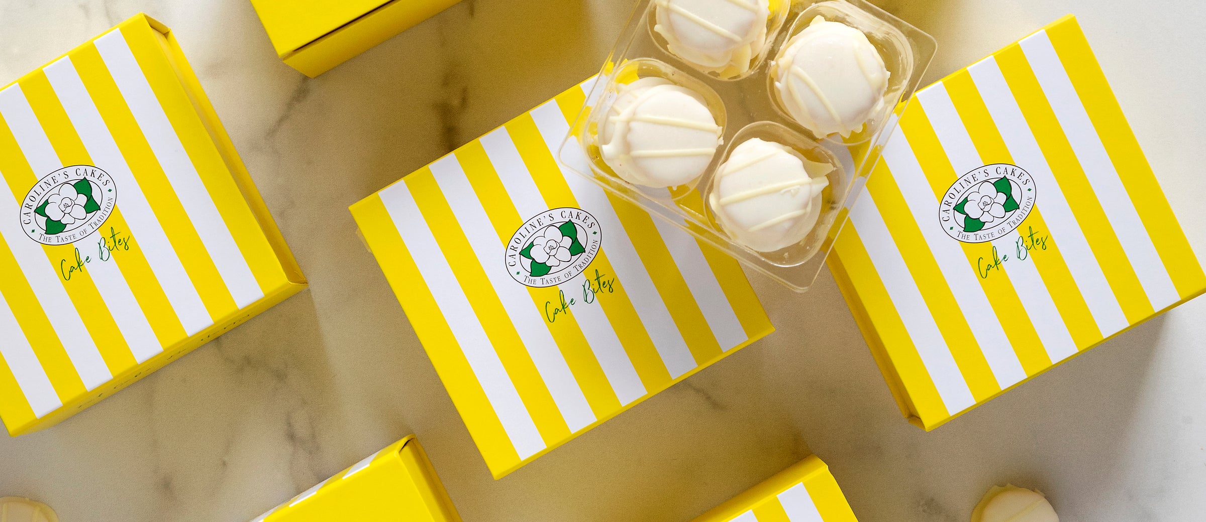 Caroline's Cakes lemon cake bites mail order box