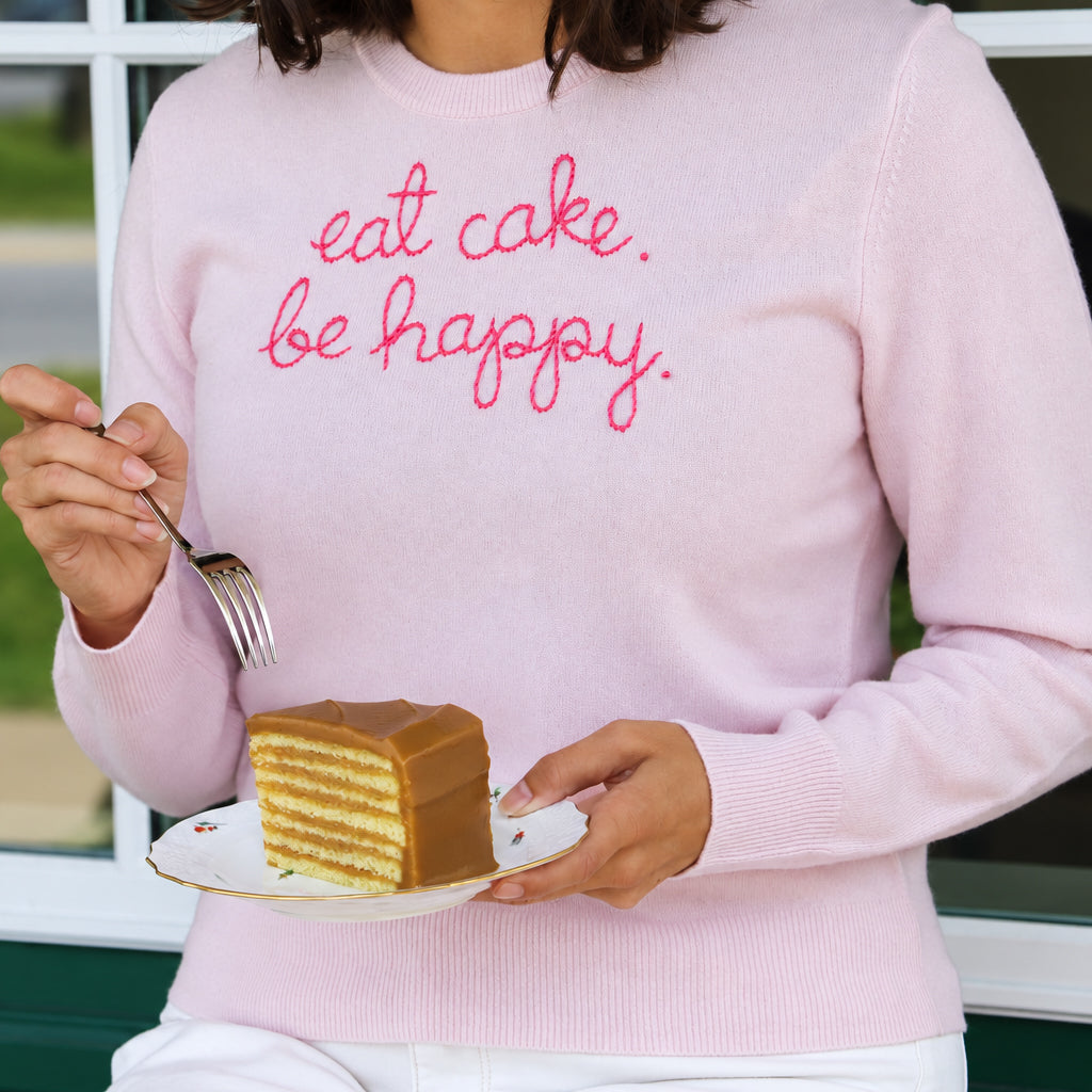 Eat Cake. Be Happy. Cashmere Sweater - Pink