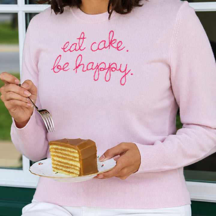 Eat Cake. Be Happy. Cashmere Sweater - Pink