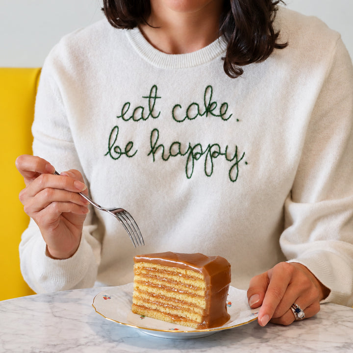 Eat Cake. Be Happy. Cashmere Sweater - Cream