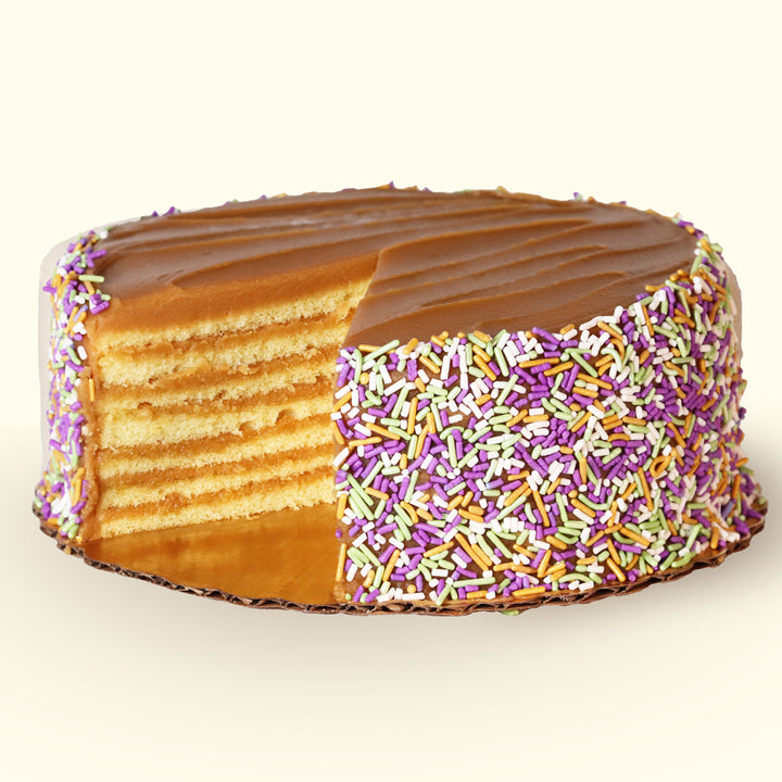 Mardi Gras Caramel Cake