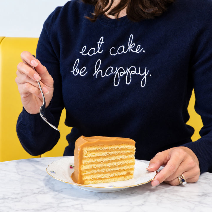 Eat Cake. Be Happy. Cashmere Sweater - Navy