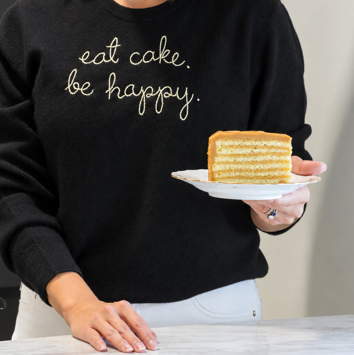 Eat Cake. Be Happy. Cashmere Sweater - Black