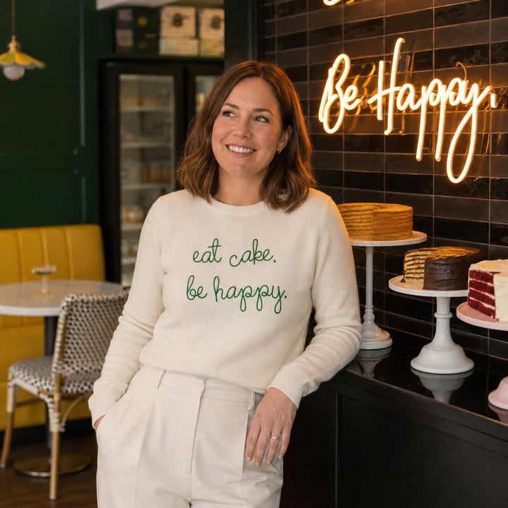 Eat Cake. Be Happy. Cashmere Sweater - Cream