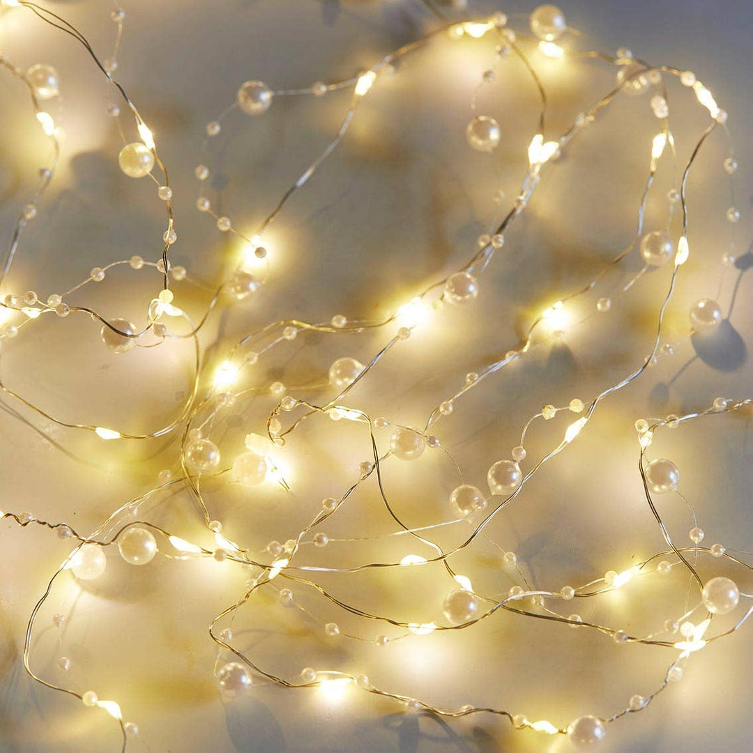 White Bead String Lights | 10ft