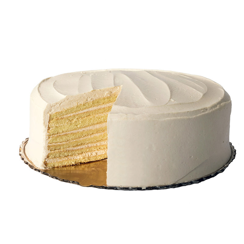 Seven Layer Lemon Cake with Blackberry Buttercream Filling