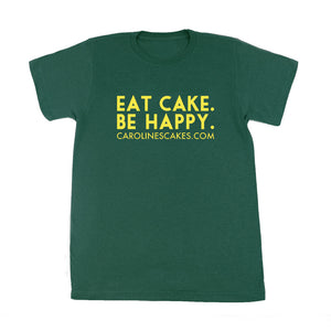 Eat Cake. Be Happy. T-Shirt (GREEN/YELLOW)