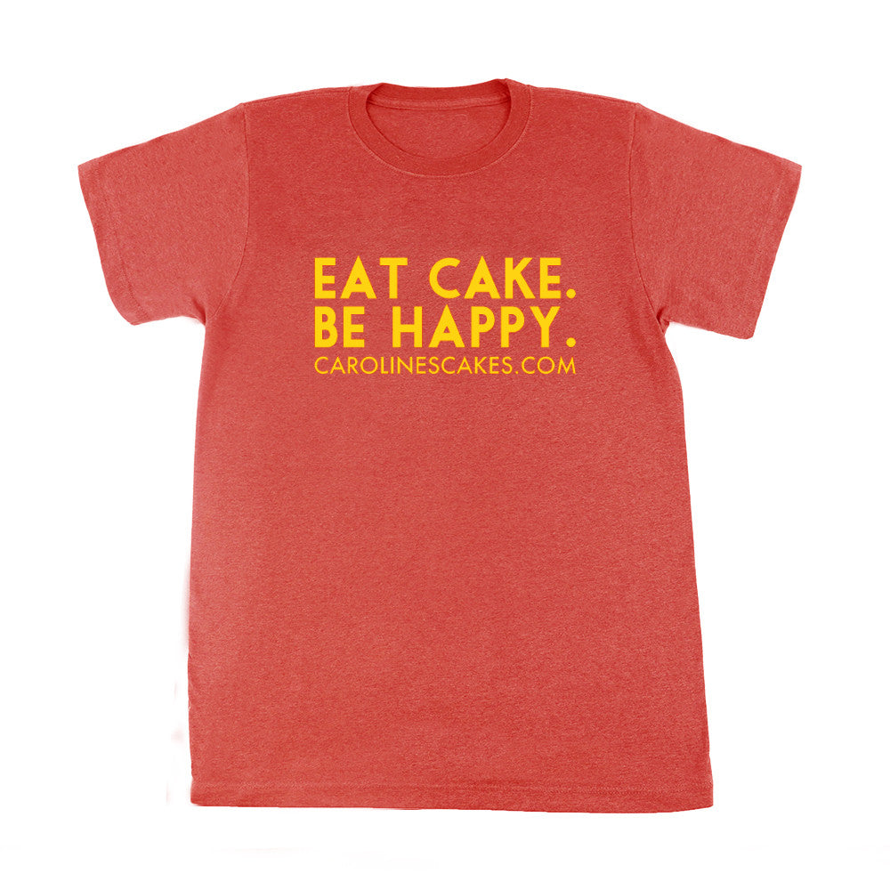 Eat Cake. Be Happy. T-Shirt (RED/YELLOW)